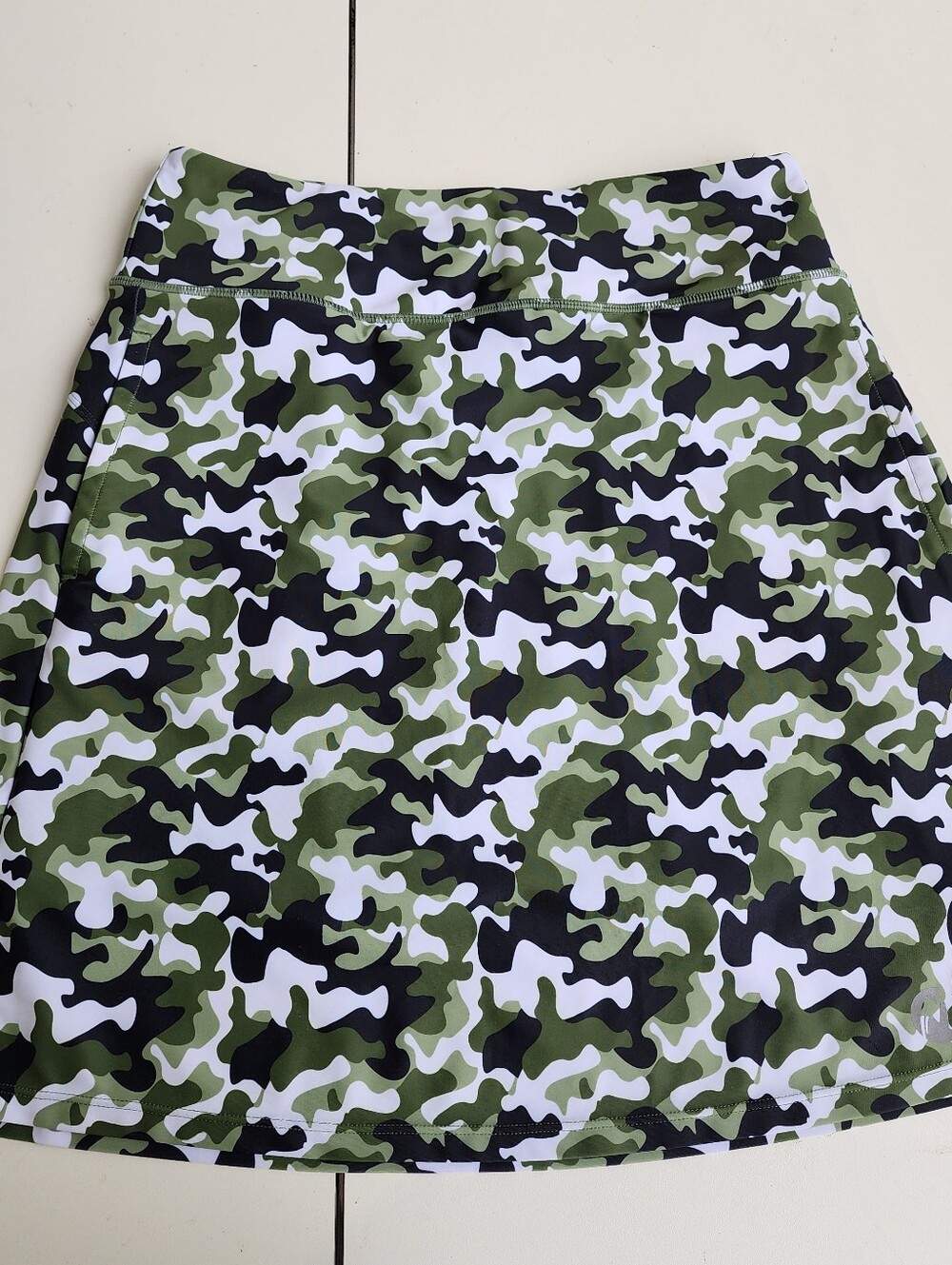 Moteepi Skort Athleisure Golf Tennis Pickelball Green Black Camoflage Print S